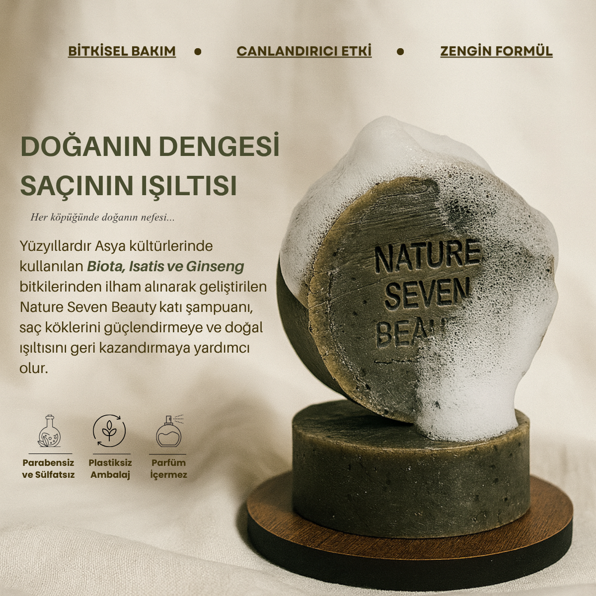 Bitkisel Katı Şampuan | Biota  • Isatis • Ginseng